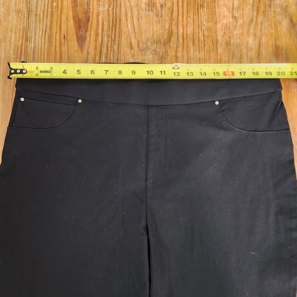 INC NWT Women's Black Flare Leg Pull On Pants XXL High Rise Faux Pockets Stretch - Picture 4 of 10